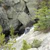Doug climbed down to a creepy little ledge to get pictures