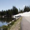The road to Mirror Lake is still snowed in, at the end of July!