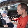 Mark and Gabe hung out in the car to get out of the wind