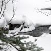 The lowest part of the creek is not quite frozen