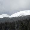 We're headed to the pass between those two mountains