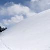 Our trail below an 11,500ft snow-covered mountain