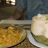 Lunch at Ya-ya's (Pad thai and rice & peas baked in a coconut)