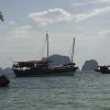 A couple of bigger sailboats cruising into Railay