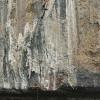 The steep vertical rock was very hard, solid, and clean