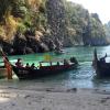 The longtails anchored on our beach for lunch