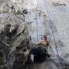 Kate climbing in Thailand