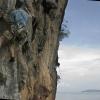 Mark climbing a beautiful but very exposed 6a on the Thaiwand