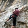 Briana crushing a 6c on Kochel Wall
