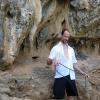 Mark flaking out the rope as we get ready to climb
