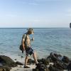 Hiking along the sunset beach