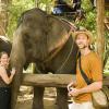 Katy and Mark with their elephant after the trek