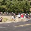 Peloton right behind