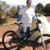 TJ, bike and tent in Fruita, Colorado