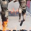 Mark and friend jump over fire!