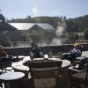 The family relaxing at the Spa before driving back home