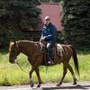 Kevin is riding a horse!