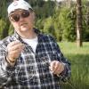 Dad getting the fly rod ready