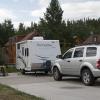 Our tiny trailer in the big RV spot