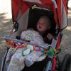 Gabe gets to ride around the campground in his stroller