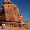 Dad checks out Courthouse rock