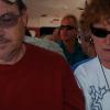 Mom and Dad on the train, ready to go!