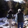 Mark and Kathy hiking in the snow
