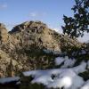 Rocks, snow and trees